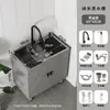 Gabinete de fregadero de acero inoxidable para cocina, fregadero integrado, gabinete de fregadero simple para el hogar, gabinete de fregadero de un o dos tazones