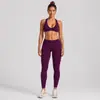 Conjunto de Sutiã Esportivo Transfronteiriço, Top Fitness Beauty Costas Cruzadas, Leggings Justas de Cintura Alta de Secagem Rápida, Conjunto de Duas Peças para Yoga