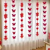 Conjunto de Decoração para Quarto de Casamento, Enfeites Pendurados Decorativos, Decorações de Casamento para a Casa Nova, Decorações para Sala de Estar, Faixas com Caracteres de Felicidade Dupla, Cortinas