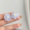 Brincos de Flor Brincos Femininos Explosivos Alto Padrão Doce Fada da Primavera Brincos Fofos Alto Padrão Versátil Nicho