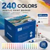 Marcadores acrílicos de 240 colores para pintura infantil, secado rápido, no manchan, aptos para pintar tela, cerámica y metal. Al por mayor en stock