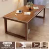 Mesa de computador com pernas de madeira maciça para quarto, mesa para home office, bancada longa, mesa grande para jogos, mesa dupla de mesa
