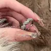 Anillo de Zirconia para Mujer, Diseño de Nicho, Lujo Ligero, Sensación de Alta Gama, Exquisito y Versátil, Anillo Abierto Elegante, Nuevo Estilo Caliente 2025