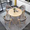 Mesa y Sillas de Reunión de Lujo Nórdico para Oficinas de Ventas, Mesa de Comedor Minimalista Moderna para Tienda de Té con Leche, Mesa Redonda Pequeña para Apartamento para Uso Doméstico
