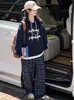 Sudadera con capucha para niña 2026 Otoño Nueva Elegante Mediana a Grande Niños Holgada Superior Pantalones de Cuadros Casuales Conjunto de Dos Piezas
