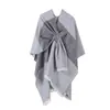 Atacado Comércio Exterior Xale de Tricô Feminino Moda Europeia e Americana Combinação de Cores Simples Capa com Tira Diagonal Roupa Exterior Venda Direta da Fábrica