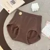 Shorts Triangle Feminino Outono/Inverno Novo Cintura Alta Lã Fio Térmico Controle de Barriga Levanta Bumbum Sem Costura Parte Íntima Antibacteriana