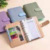 Cuaderno de cuero PU transfronterizo, color macarrón, carpeta A6 con bolsillo con cremallera, cuaderno de presupuestación y contabilidad de efectivo, al por mayor
