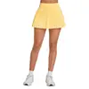 Falda deportiva de otoño de cintura alta transpirable, que cubre la cadera, adelgazante, para fitness al aire libre, falda de tenis, falda de yoga anti-exposición 8181