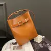 Bolsa Saco Vintage de Luxo Couro Genuíno Bolsa de Ombro Feminina Couro Bovino Camada Superior Vintage Bolsa Transversal Feminina Bolsa Transversal Feminina