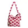 Bolsa de Veludo Acolchoada Feminina Grande Capacidade 2025 Nova Outono e Inverno Versátil Estampa de Leopardo Bolsa de Ombro Elegante Bolsa Tote para o Dia a Dia