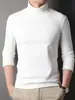 Moletom masculino de outono e inverno, gola alta, cor sólida, elástico, secagem rápida, manga longa, solto e quente, para esportes e uso casual, marca da moda