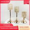 Natal Cristal Dourado Castiçal Luz Nórdica Luxo Cristal Artesanato Romântico Mesa de Casamento Enfeites Fornecimento de Fábrica