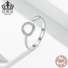 Anillo de joyería de circonita con apertura simple bañada en platino S925 de plata esterlina transfronteriza en Europa y Estados Unidos.