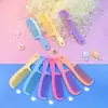 Pente Pequeno Mini Cor Doce Portátil Plástico Fofo Pente de Cabelo Doméstico Pente para Cabelo Liso Feminino Pente para Cabelo Longo Liso