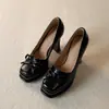 Lindos Elegantes, Plataforma Impermeável Salto Alto para Mulheres, Não Cansativos para os Pés, 2025 Novos Versátil Salto Grosso Baixo Sapatos Mary Jane