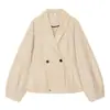 Z Estilo Europeo y Americano 2026 Nueva Moda Elegante Temperamento Chaqueta Abrigo de Doble Botonadura Suelta con Cinturón para Mujer para Ir al Trabajo 4968228