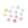 Miçangas de Vidro Gradiente Flor de Cerejeira de Alta Transparência, Formato de Flor de Cinco Pétalas Multicolorido, Pulseira DIY Feita à Mão, Colar, Joias, Acessórios para Miçangas