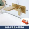 Grifo de pared tipo empotrado transfronterizo para agua fría y caliente, lavabo, cuenca, oculto, empotrado, cascada, salida de pared para bañera, cobre completo