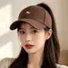 Gorra de Béisbol Bordada Nueva de Medio Abierto Primavera/Verano, Se Puede Atar en una Cola de Caballo Alta, Circunferencia de Cabeza Grande Hace que el Rostro Parezca Más Pequeño, Sombrero para el Sol