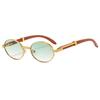 Nuevas gafas de sol vintage de imitación de madera, gafas de sol ovaladas para hombre y mujer, gafas de sol modernas de estilo europeo y americano con protección UV.