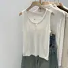 Novo Design Primavera 2026, Lindo e Deslumbrante Colete Tricotado Sem Mangas Listrado para Mulheres, Camisola Top Estilo Coreano para Usar por Dentro e por Fora