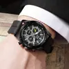 Reloj de Pulsera Deportivo de Cuarzo Cronógrafo de Lujo para Hombre, Resistente al Agua con Correa de Silicona, Elegante Reloj Multicolor para el Uso Diario