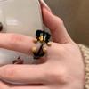 Anillo de Cachorro de Dibujos Animados Colorido Lindo Feo para Mujer Diseño Nicho de Alta Gama Apertura Personalidad Divertida Mejor Amigo Venta al Por Mayor