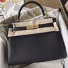 Outlet de Fábrica 2024 Bolso Kelly Piel de Vaca Bolso de Mujer Patrón Lichi Togo Piel de Vaca Hombro Portátil Bolso Platino Bolso de Novia
