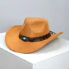 Sombrero de Vaquero Occidental Clásico Retro Más Vendido Transfronterizo de Amazon, Sombrero de Jazz de Moda Europeo y Americano para Hombres y Mujeres, Sombrero de Vaquero, Sombrero de Copa