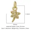 Nueva Tendencia de Moda Colgante de Mariposa con Circonita Microincrustada de Cobre Accesorios de Joyería para Pulsera, Collar, Pendientes, Llavero