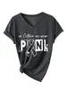 Em outubro vestimos rosa Amazon wish estação independente moda casual feminina camiseta gola V manga curta