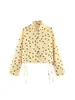 Moda femenina de comercio exterior transfronteriza estilo europeo y americano, chaqueta corta de manga larga con cuello alto de lunares y pantalones cortos estilo globo de cintura media con lunares