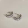 Brincos avançados de arco de zircônia requintados Brincos femininos Novos brincos da moda para todos os gostos Brincos femininos Agulha de prata
