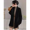 Cardigan de punto casual estilo minimalista coreano 2026 nuevo otoño bolsillo holgado moda versátil chaqueta suéter para mujer