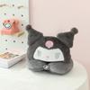 Linda Almohada de Cuello en Forma de U con Capucha de Perro Cinnamon Kuromi con Gorro Almohada de Viaje Portátil para siesta en la Oficina