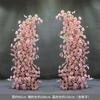 Simulación de boda, fila de flores, vaca, esquina, arco, arte floral, arreglo de ventana rosa, tira de flores, decoración de rosas para boda al aire libre