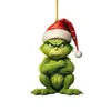 Decoraciones Navideñas Adornos Colgantes para Coche Nuevo Producto Juego de Ocho de Green Cross-Border, Árbol de Navidad de Dibujos Animados para Bebé para Decoración del Hogar