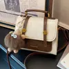 Bolso de mano de nicho estilo coreano para mujer, nuevo bolso retro moderno tipo Cambridge con diseño de color block, bolso de hombro y cruzado de moda