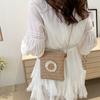 Bolso pequeño de verano 2024, nuevo estilo, bolso de paja tejido, bolso para teléfono móvil, bolso cruzado, bolso tejido de estilo occidental de moda.