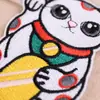 Patches de Tecido Bordados Atacado, Patches Decorativos para Roupas de Gato da Sorte Pequenos Fofos Totalmente Bordados, Emblemas Bordados por Computador