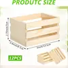 Caja de Acabado para Maceta de Flores de Madera Supermercado Cesta de Almacenamiento de Bebidas y Alimentos Casa de Muñecas Mini DIY Cesta de Almacenamiento de Pino