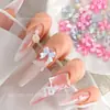 Popular Transfronterizo Hielo Transparente Lazo Simple y Versátil Estéreo Resina Lazo Estilo Ins Accesorios de Uñas Portátiles
