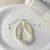 Pulseira de Pérolas Redonda Multicamadas com Zircônia Retro Francesa, Pulseira de Luxo Leve e de Alta Qualidade, Joia de Mão Elegante e Sofisticada para Mulheres