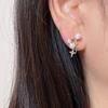 Aretes de nicho Estrella Diamante Perla estilo frío ins aretes de aguja de plata 2022 nuevos aretes de temperamento de moda para mujeres