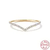 Anillo de Moda Popular Europeo y Americano Elegante y Moderno con Forma de V de Diamante Moissanita Plata de Ley S925 Estilo Ins Anillo de Dedo Índice Trendy para Mujer