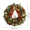 Decoraciones Navideñas Transfronterizas 40cm Decoraciones de Corona Navideña Colgantes para Puerta Regalos Arreglo de Escena de Pared Corona de Guirnalda de Flores