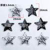 Parche de estrella de cinco puntas de resina con brillo de 29 mm, accesorios para el cabello para tocado DIY, accesorios para zapatos con agujeros, accesorios de flores, accesorios al por mayor