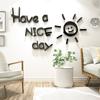 JM347 Que tengas un buen día, pegatinas de espejo acrílico estéreo, pegatinas decorativas de pared para dormitorio y sala de estar