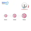 Pendientes de Aleación de Titanio F136 de Fondo Plano con Borde Ondulado Ópalo Aurora, Tachuelas de Lengua de Gelatina, Tachuelas para Labios, Tachuelas Incrustadas, Accesorios de Joyería para Piercings